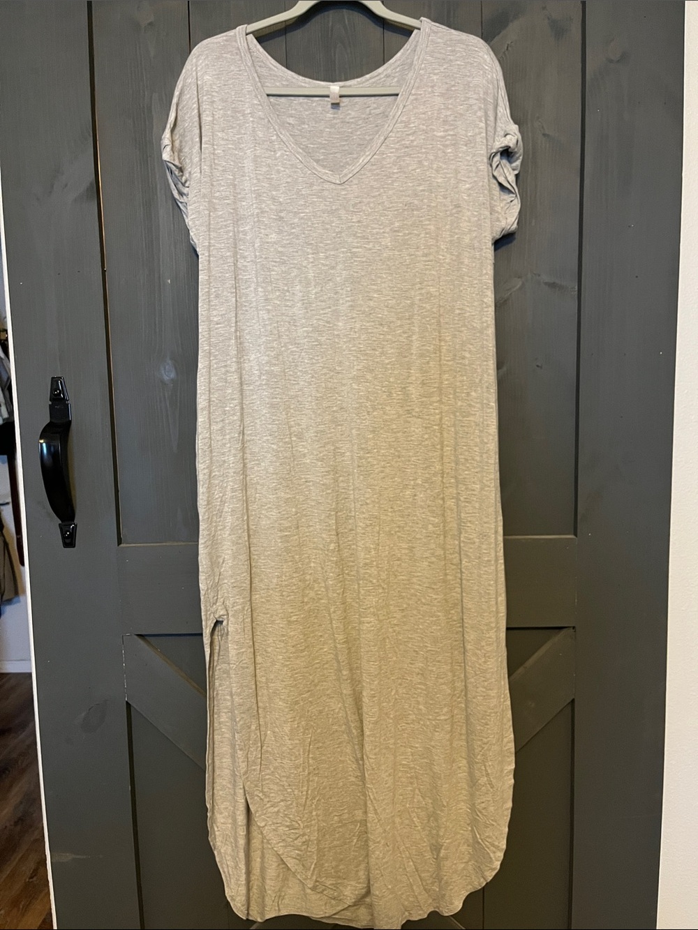 Ralph Lauren Light Taupe V-Neck Maxi Dress